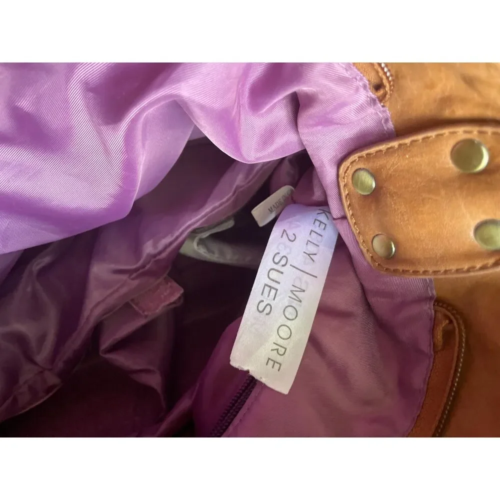 Kelly Moore Two Sues Camera Diaper Messenger Bag Brown Vegan Leather Convertible